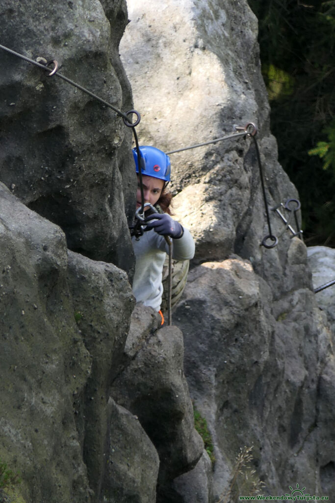 Żółty szlak obok Oybin - Ferrata Alpiner Grat