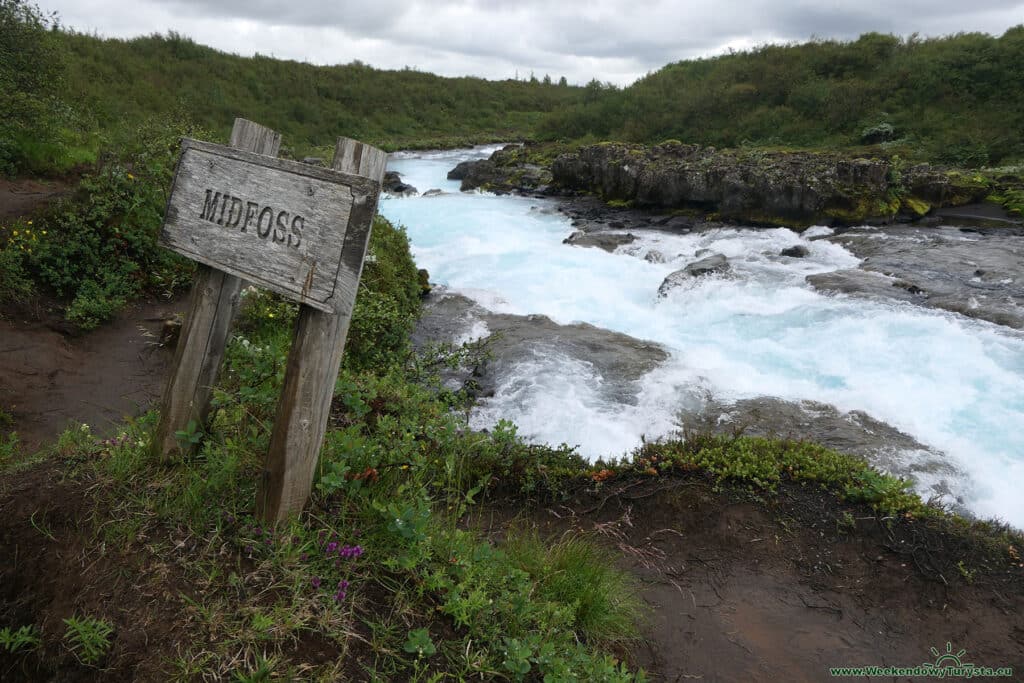 Wodospad Midfoss na Islandii