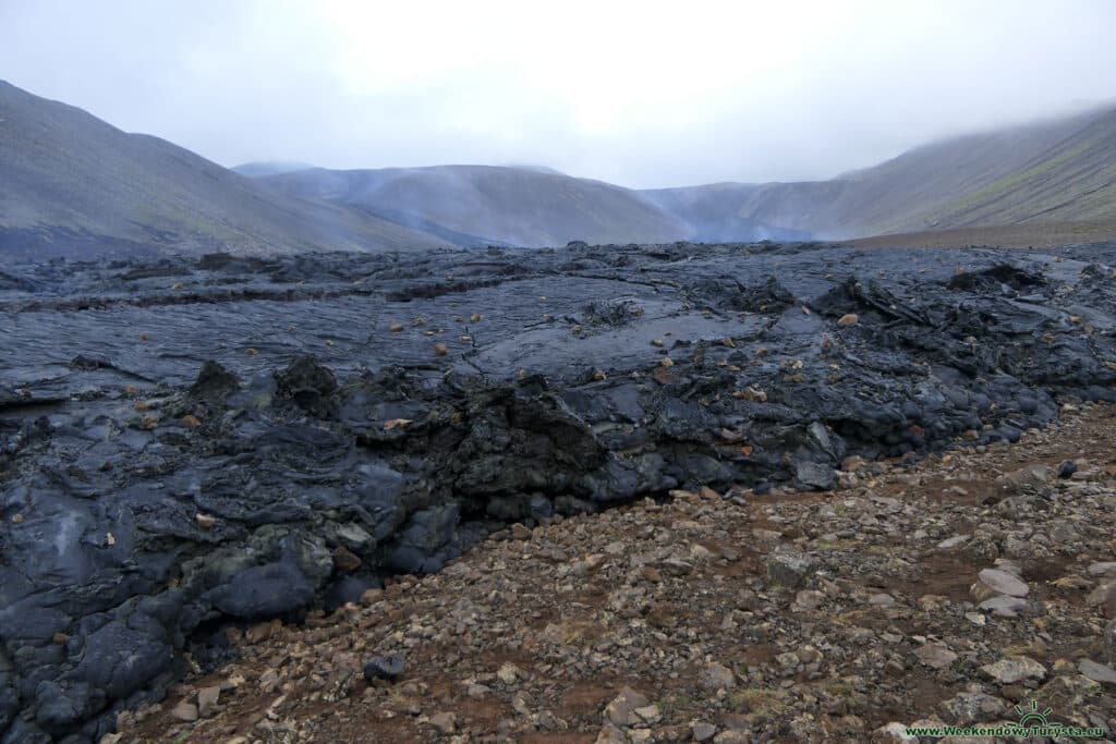 Droga do wulkanu Geldingardalur - południowa Islandia - pole lawy