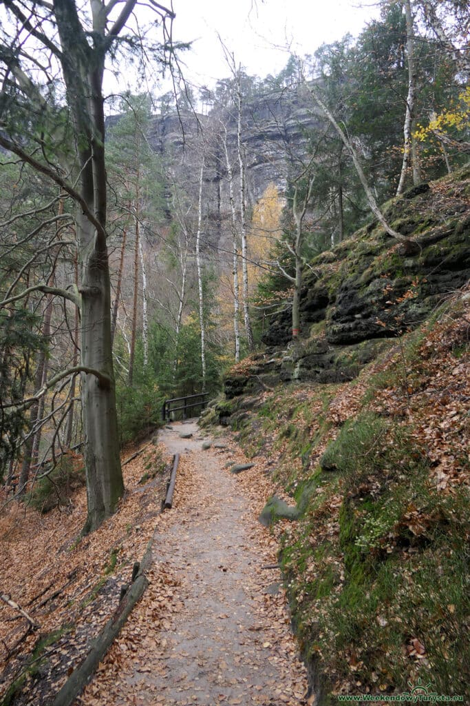 Park Narodowy Czeska Szwajcaria - czerwony szlak do Pravcickiej Bramy