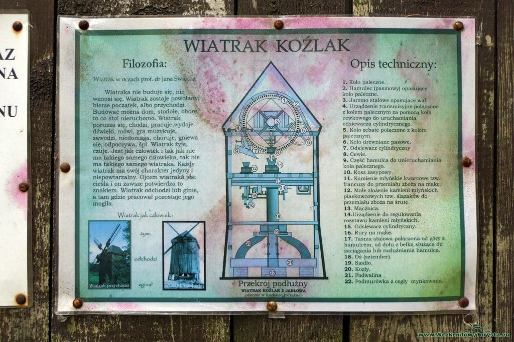 Skansen Pstrążna - wiatrak Koźlak