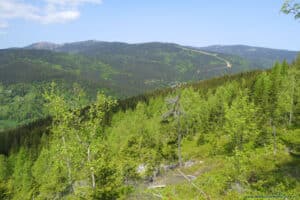 Zielony Szlak na Klinovkę - panorama Karkonoszy