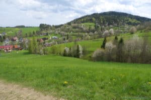 Szlak na Maciejową w Gorcach - widok na góry